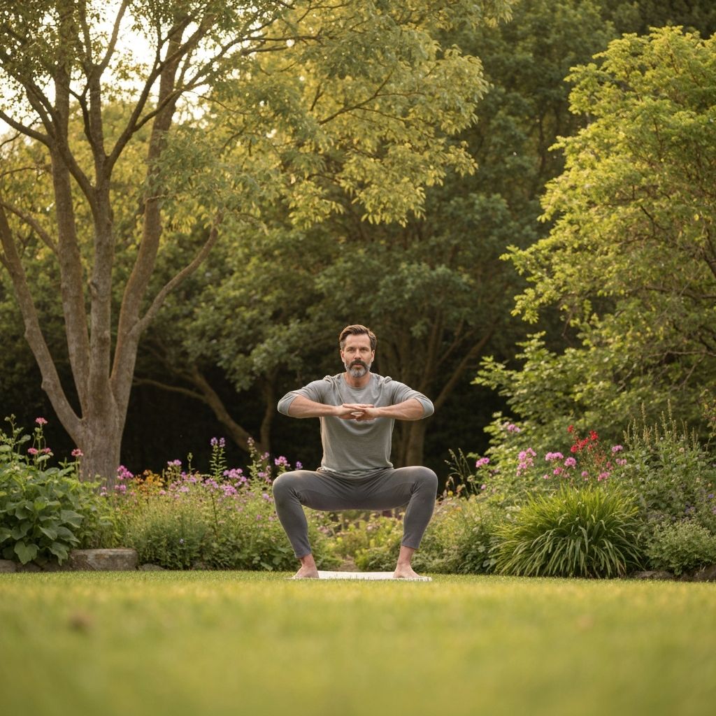 Pria Dewasa Mempraktikkan Gaya Hidup Sehat di Alam